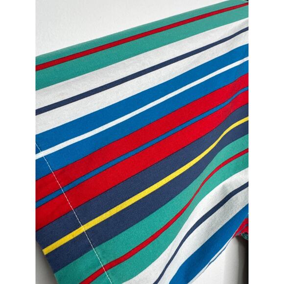 Vintage Sears Striped Cotton Short Sleeve Shirt 80s 90s Retro large - Picture 7 of 12